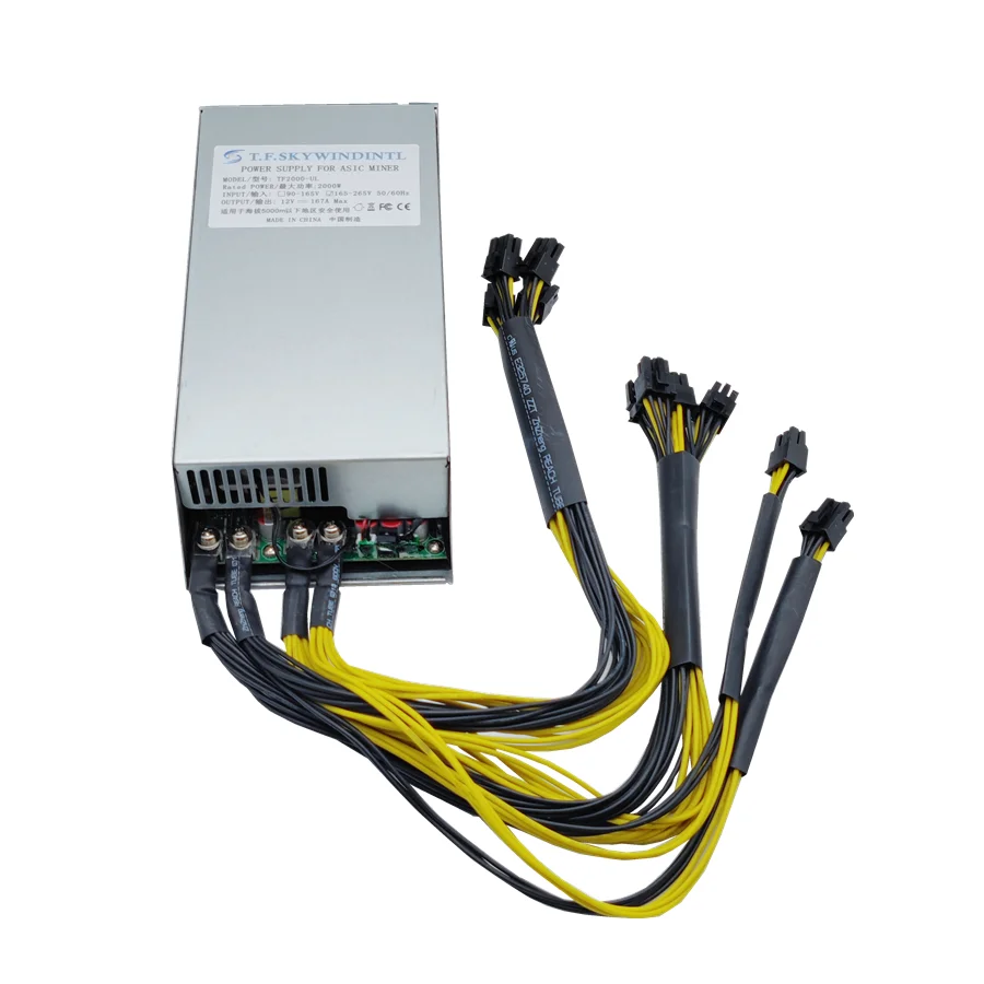 Fuente de alimentación de 2000W para BTC, ETH, PSU, 12V, Antminer S7, S9, L3 +, D3, A4, 6, 741, E9, servidor de máquina de minería, psu, bitmain, apw3