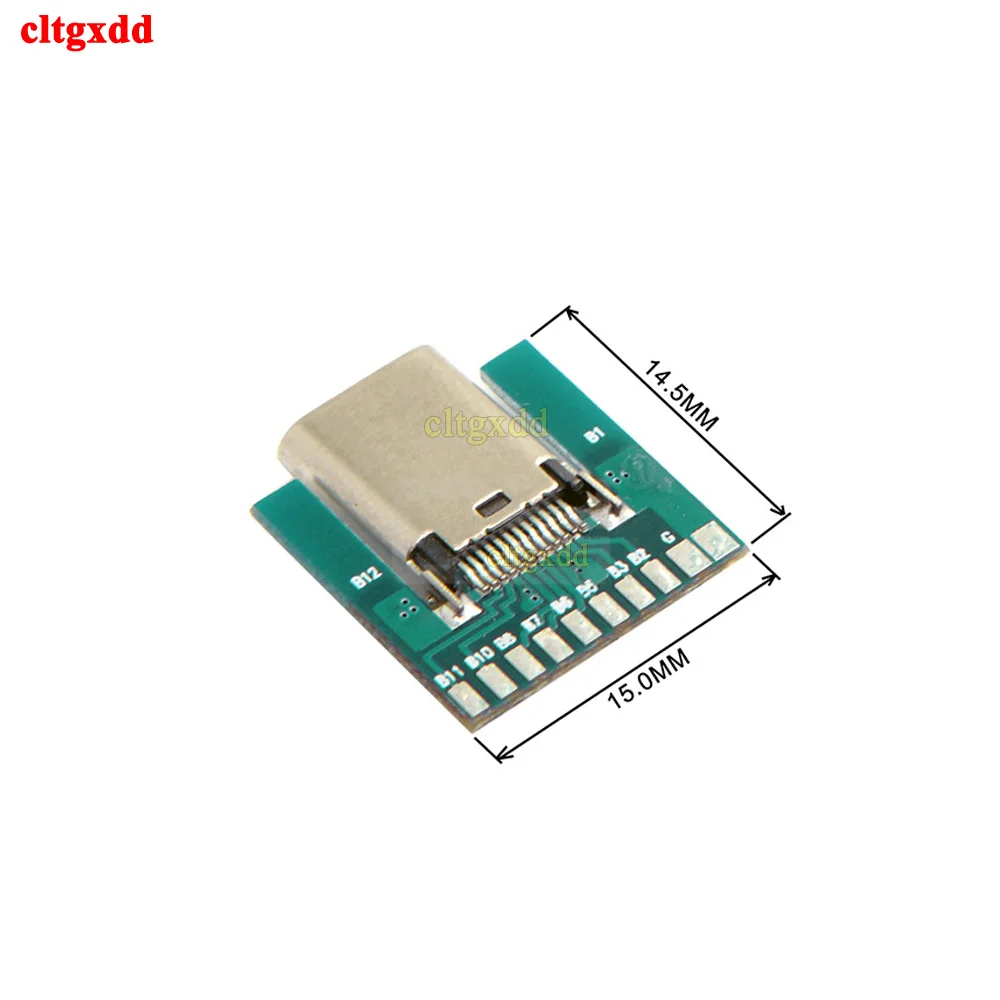 Cltgxdd 1 pieza USB 3,1 tipo C, enchufe macho hembra, Conector de 24 pines con placa PCB, módulo de prueba tipo SMT - imagen 4