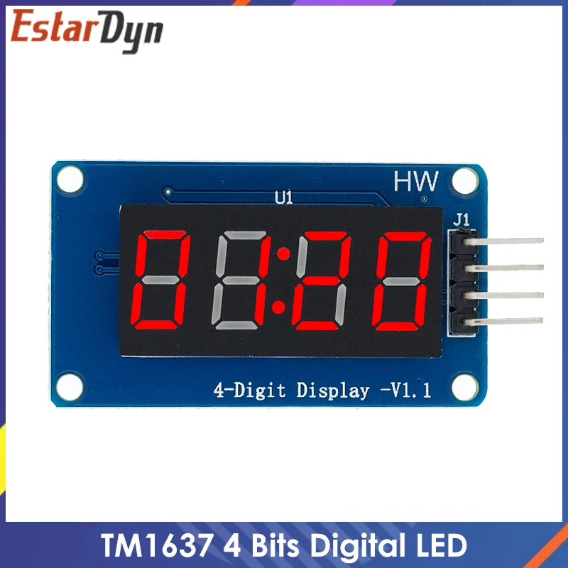 Módulo de pantalla LED Digital TM1637 de 4 Bits para arduino, reloj de 7 segmentos de 0,36 pulgadas, tubo de ánodo rojo, paquete de placa de controlador de cuatro series