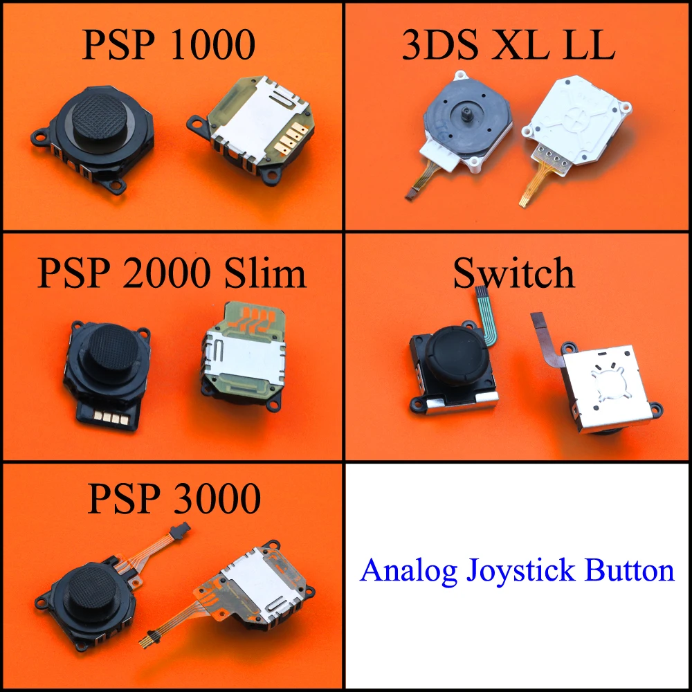 Botón de Joystick analógico 3D para PSP1000 2000 Slim PSP 3000 para Nintendo Switch NS JoyCon para botones de reparación de consola de juegos 3DS, 2 uds.