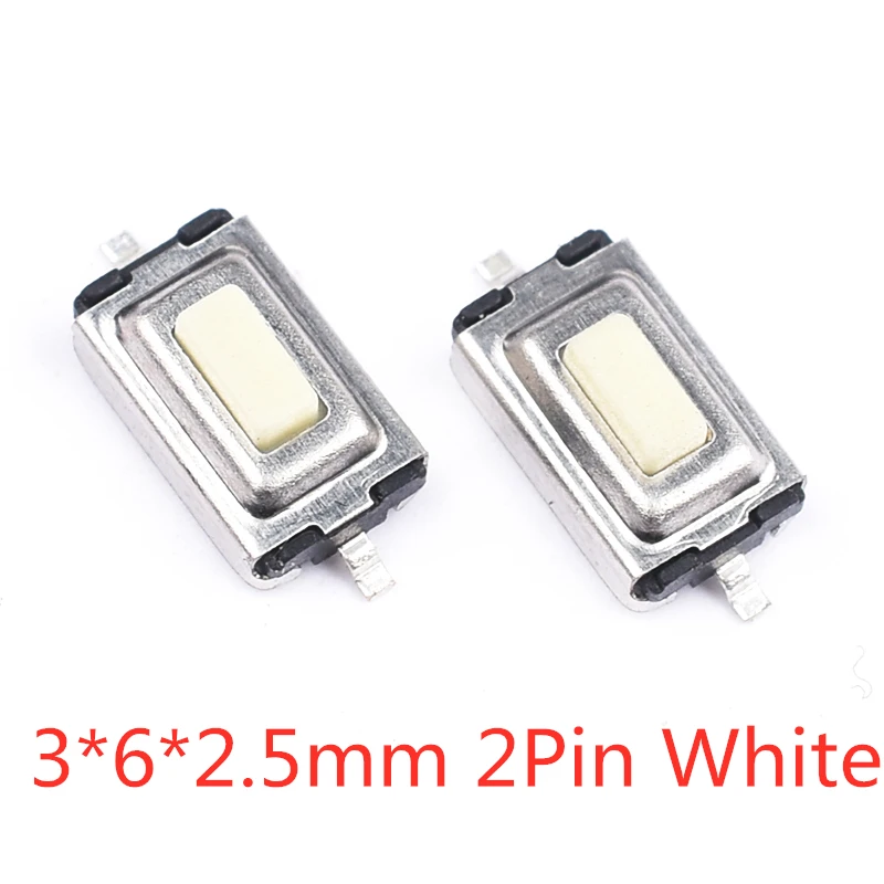 3X6X2.5mm 2Pin White