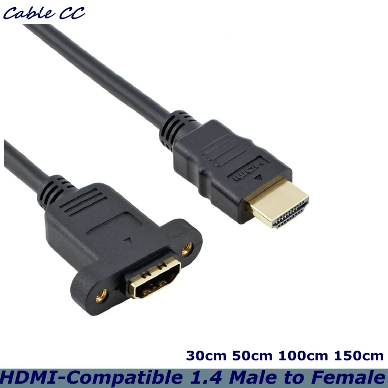 Cable Extensión Montaje Panel Tornillo Compatible HDMI 1.4 Macho Hembra Núcleo Cobre HD TV 3D UHD Alta Velocidad 0.3m 0.5cm 1m 1.5m - Vista principal del producto