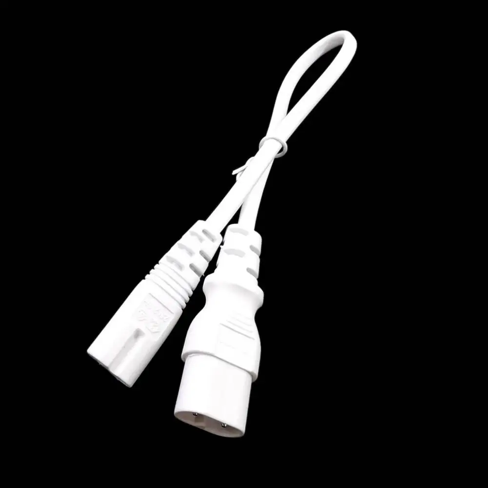 Enchufe IEC 60320 C8 a C7, Cable adaptador principal, extensión macho a hembra, Color blanco, 0,3 m/1,5 m - imagen 3