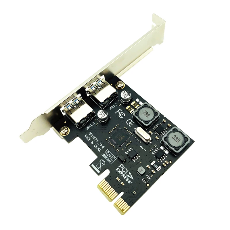 Adaptador USB 3,0 PCI Express PCI e a 2 puertos USB 3 Tarjeta adaptadora de expansión USB3 PCIe PCI-e x1 Convertidor de controlador para PC de escritorio - imagen 3