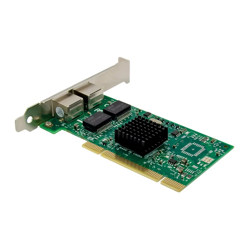 Vista lateral del adaptador de red PCI dual