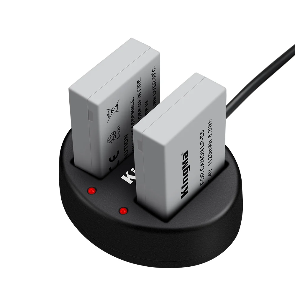 KingMa-batería LP-E8 LPE8 con cargador USB Dual, para Canon EOS 550D 600D 650D 700D Kiss X7i X6i X5 X4 Rebel T2i T3i T5i - imagen 3