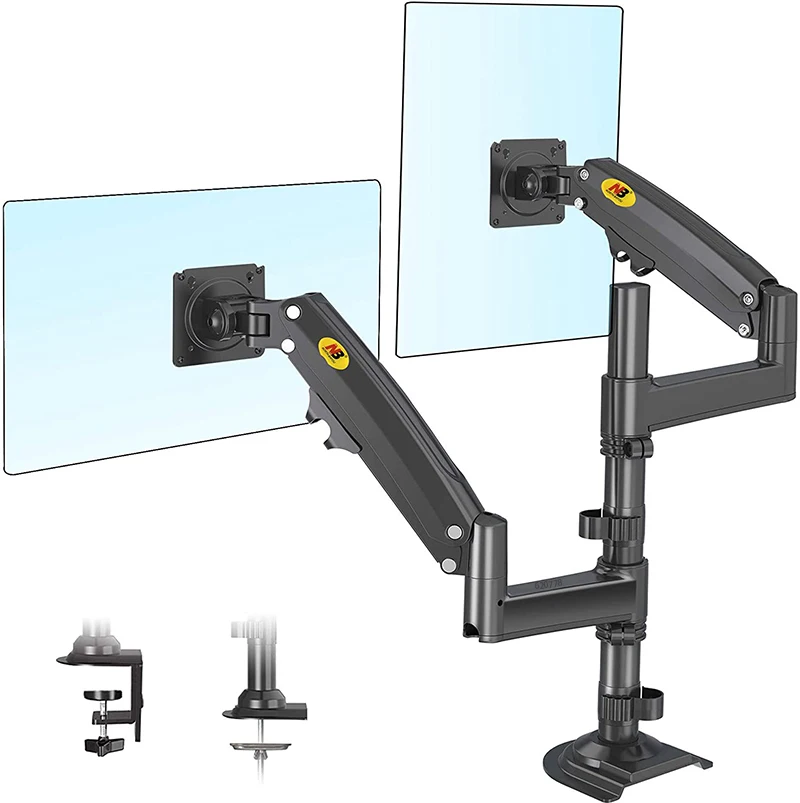Soporte Doble Monitor NB H180 22"-32" Brazos Gas Ergonómico - imagen 5