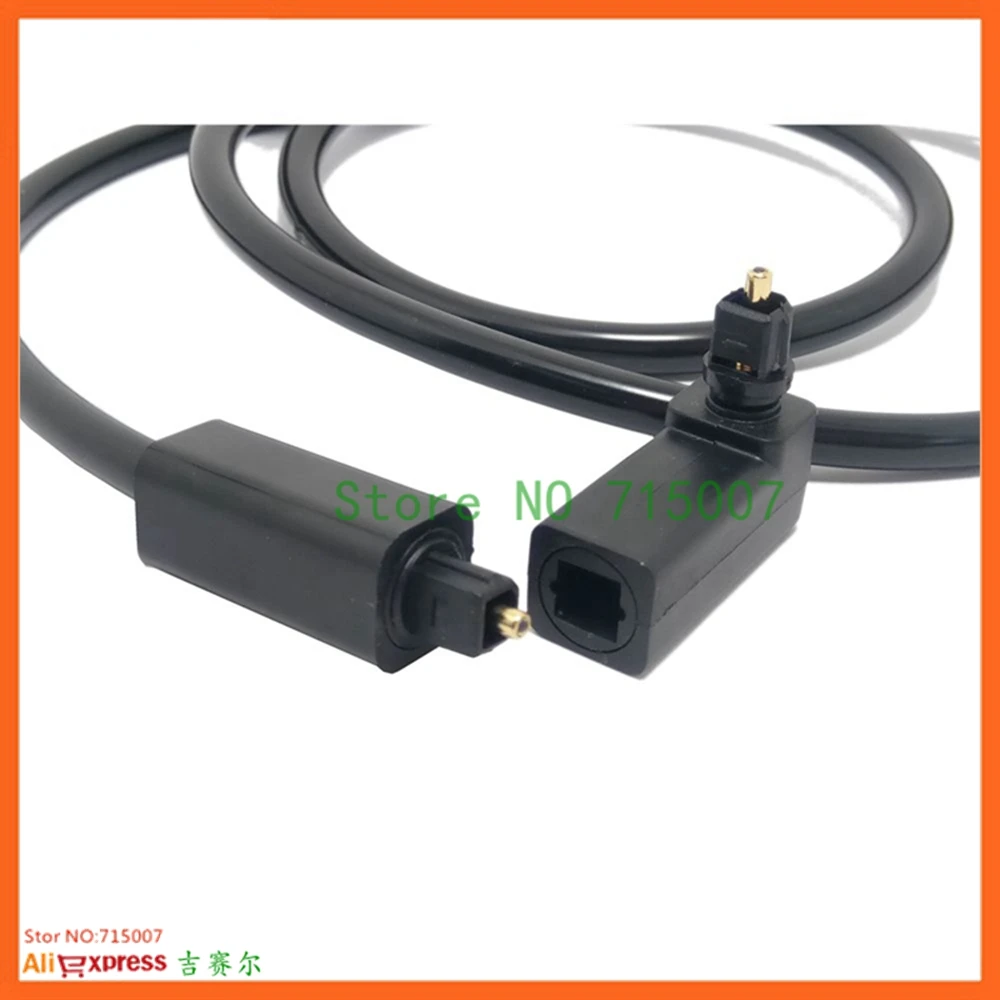 Venta al por mayor Toslink adaptador de Cable de Audio óptico de 90 grados macho a hembra ángulo recto 360 gira PC TV DVD Cable óptico estéreo - imagen 3