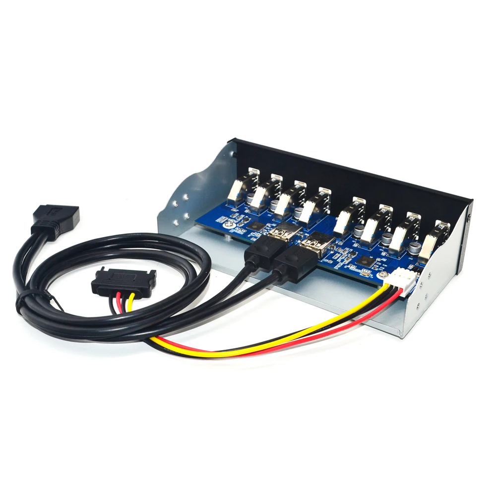 Divisores de Panel frontal USB 5,25 para ordenador, concentrador de 8 puertos USB 3, 3,0, 3,0, para PC, USB-HUB, múltiples, USB 3,0