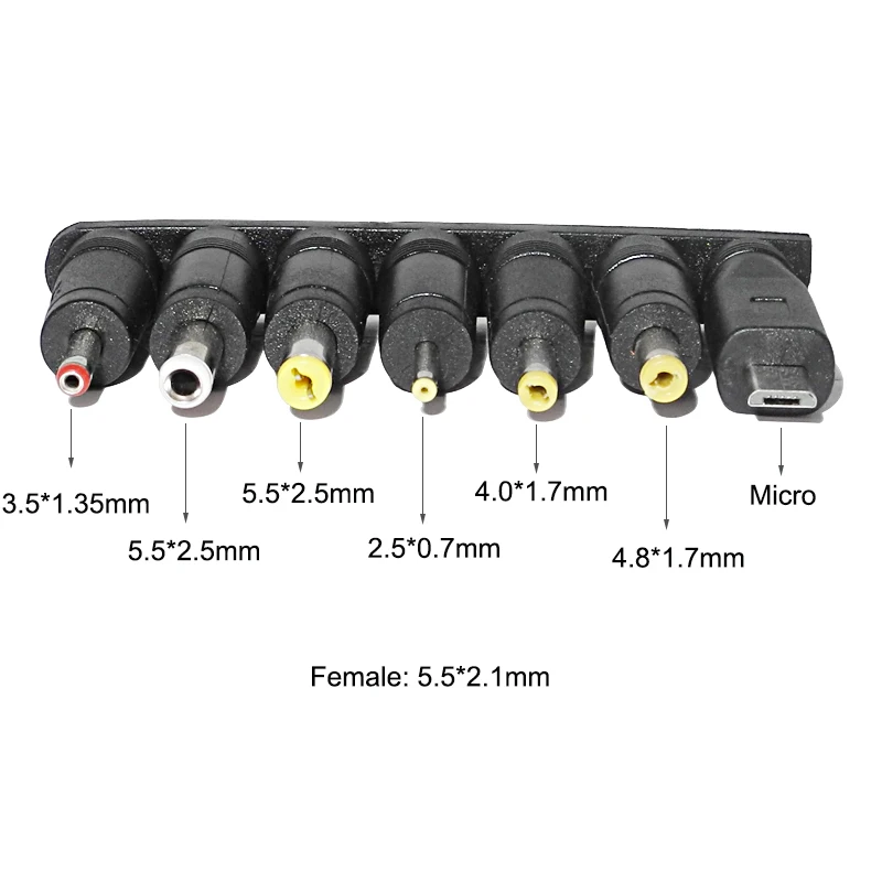 8 in 1 USB to Universal DC Power Adapter Connector 5.5X 2.1mm to 2.5 4.8 4.0 1.7 3.5 1.35mm Micro USB Charging Adapter Jack Plug - imagen 2