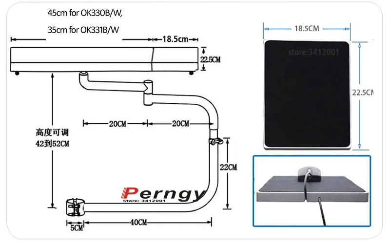 Soporte Multifunción Silla Movimiento DL OK331 - Detalle de montaje