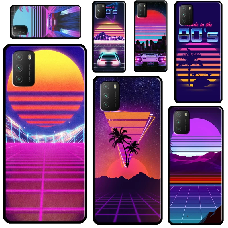 Neon Retrowave 80s funda de arte vintage para POCO F3 M4 M3 X4 GT X3 Pro funda para Xiaomi Mi 12 Pro 12X Mi 11 Lite 10T 11T Pro