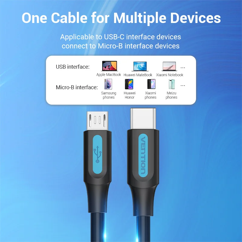 Cable Vention USB‑C a MicroUSB – Adaptador Rápido OTG - imagen 5