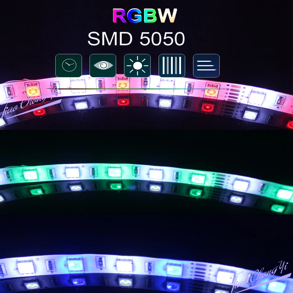 Tira de LED 5050 60 LEDs/m iluminación Flexible para decoración del hogar cinta LED RGB RGBW RGB CCT Blanco/blanco cálido/azul/verde/rojo 5m/rollo 12V - imagen 5