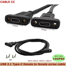 Cable USB-C doble con fijación por tornillo, alta velocidad