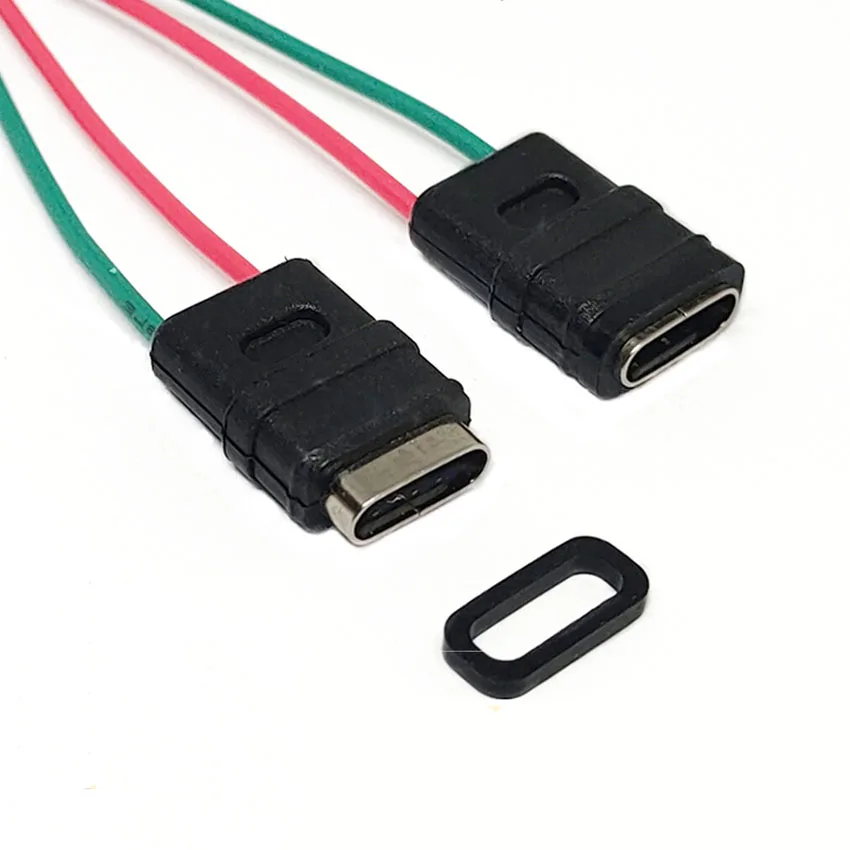 Conector USB tipo C resistente al agua, cable de soldadura, enchufe hembra, carga rápida de alta corriente, puerto tipo c, interfaz de carga, 10 Uds. - imagen 3