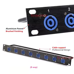Panel de Conexión Chasis SpeakOn 1U Caja Vuelo Altavoces Profesionales