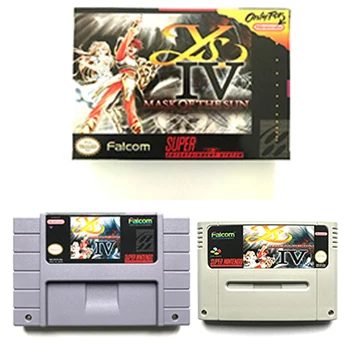 Cartucho de juego Ys IV Mask of the Sun para videojuego snes ntsc pal