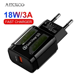 AIXXCO Cargador USB QC3.0 para enchufe UE con LED