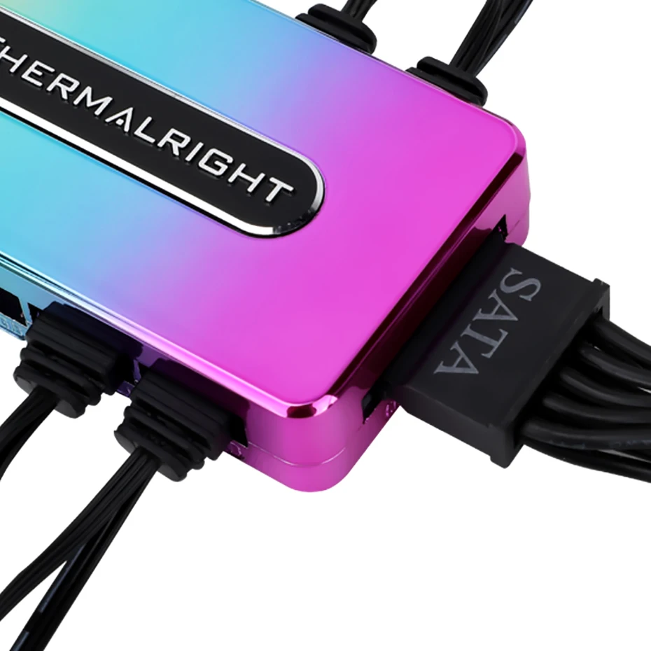 Thermalright-controlador de cubo RGB ARGB RE V.A, 5V, 3 pines/12V, 4 pines, sincronización de la placa base, CPU, enfriador, ventilador con cubierta, Cable HUB - imagen 5