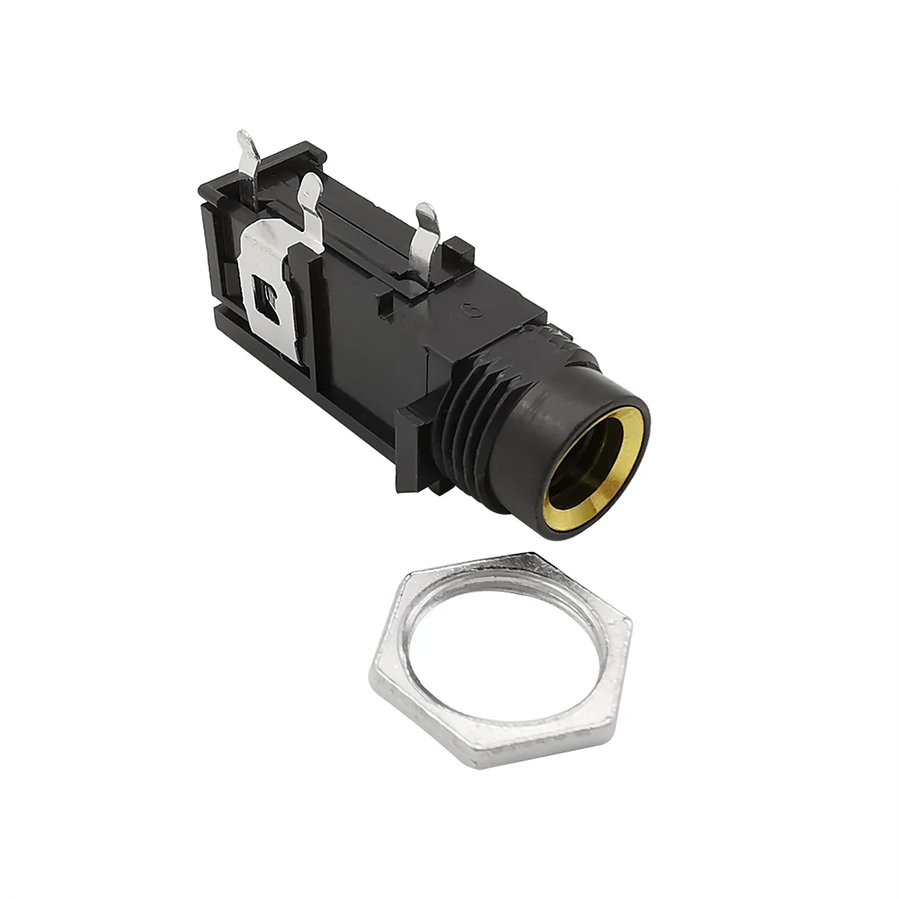 Conector hembra Mono Jack de 6,35mm, montaje en Panel PCB, micrófono de chasis, Conector de Audio de 1/4 pulgadas, 2/5/10/20 piezas - imagen 2