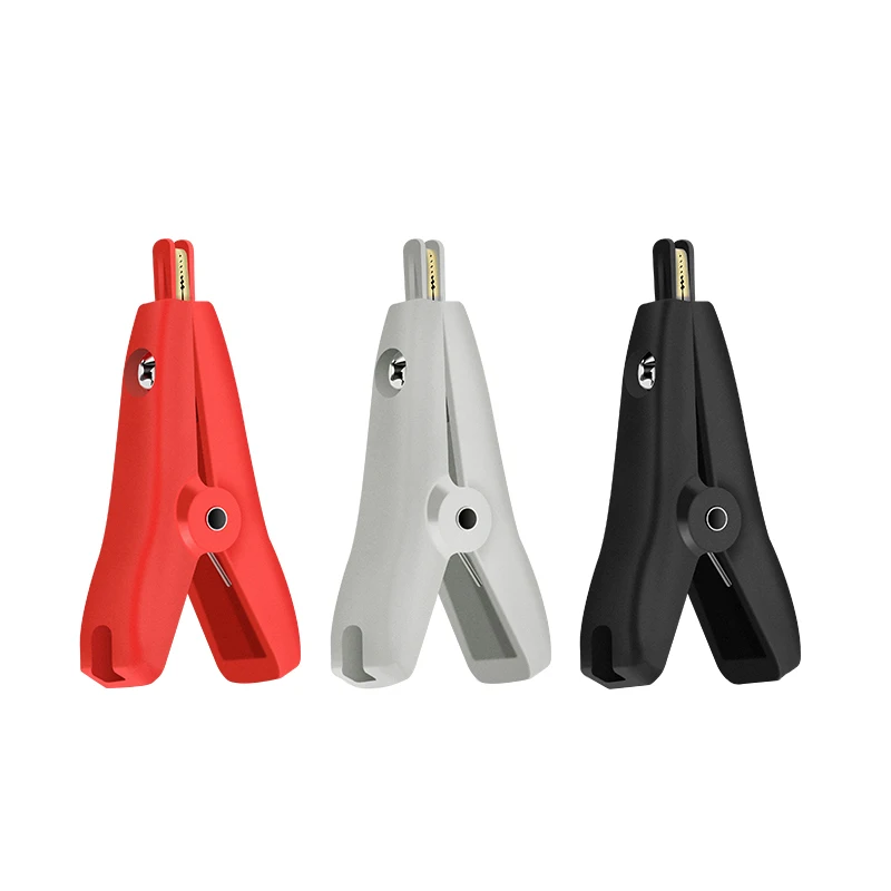 Abrazadera de cocodrilo de cobre plano 5A, Clip LCR Kelvin De 53mm, positivo y negativo, abrazadera de prueba de dos etapas, negro y rojo - imagen 2
