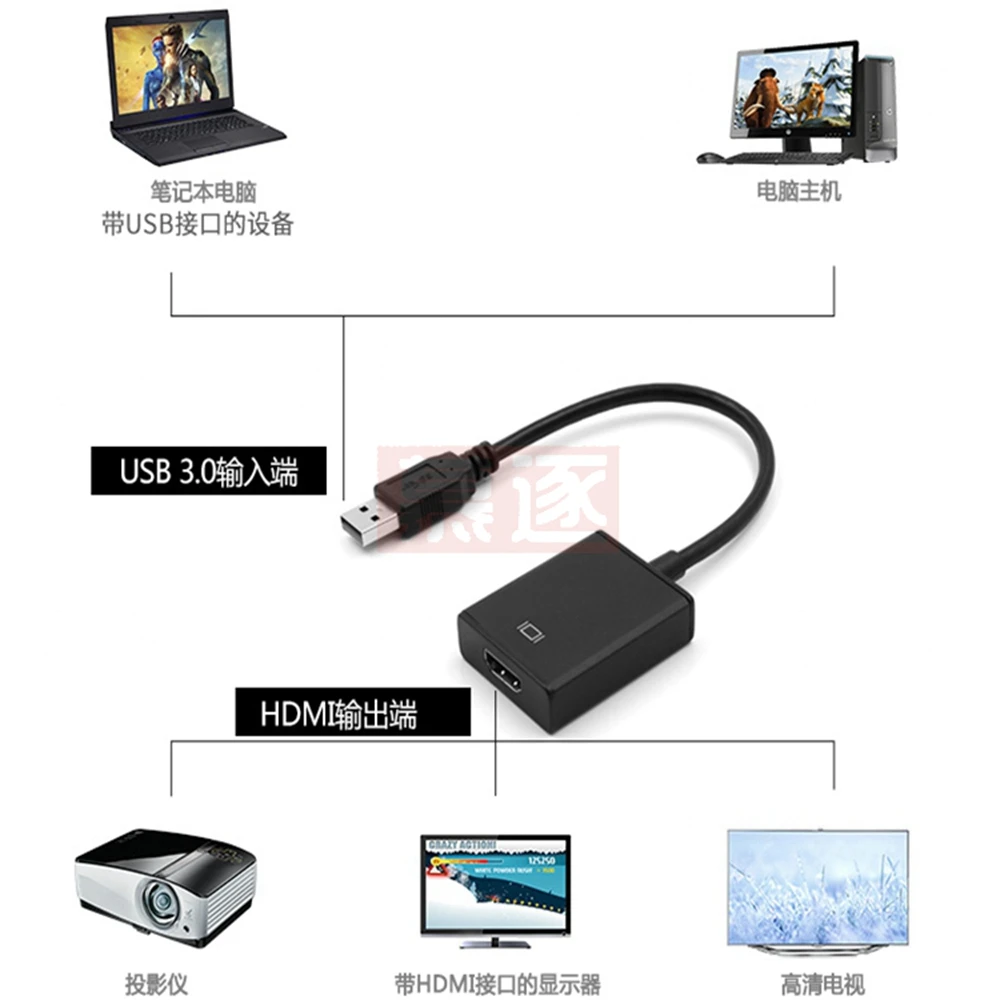 Cable convertidor adaptador de Audio y vídeo hembra compatible con USB 3,0 a HD para PC Windows 7/8/10 - imagen 4