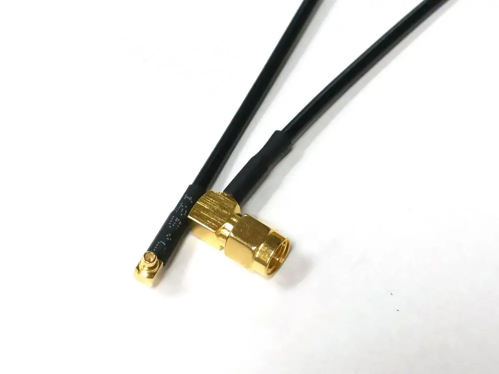 100 piezas SMA macho de ángulo recto a MMCX macho, cable adaptador de conector RF de ángulo recto RG174 - imagen 2