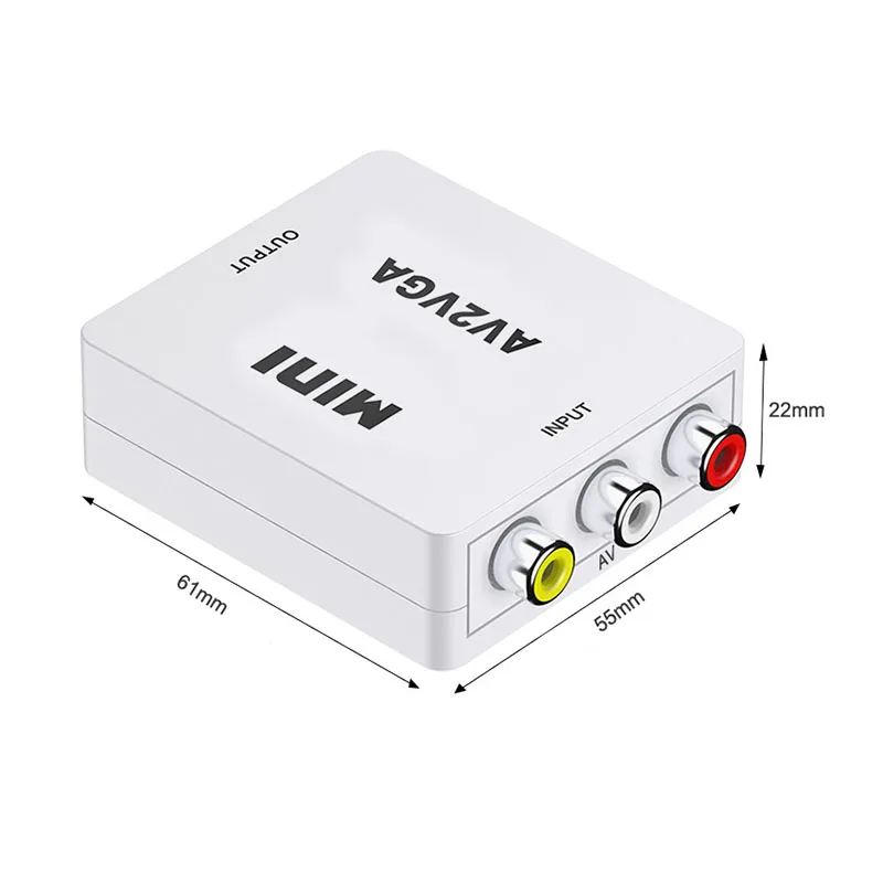 Convertidor de vídeo AV2VGA, Mini adaptador convertidor AV a VGA con Audio de 3,5mm, convertidor 1080P a PC, convertidor HDTV con cable usb - imagen 4