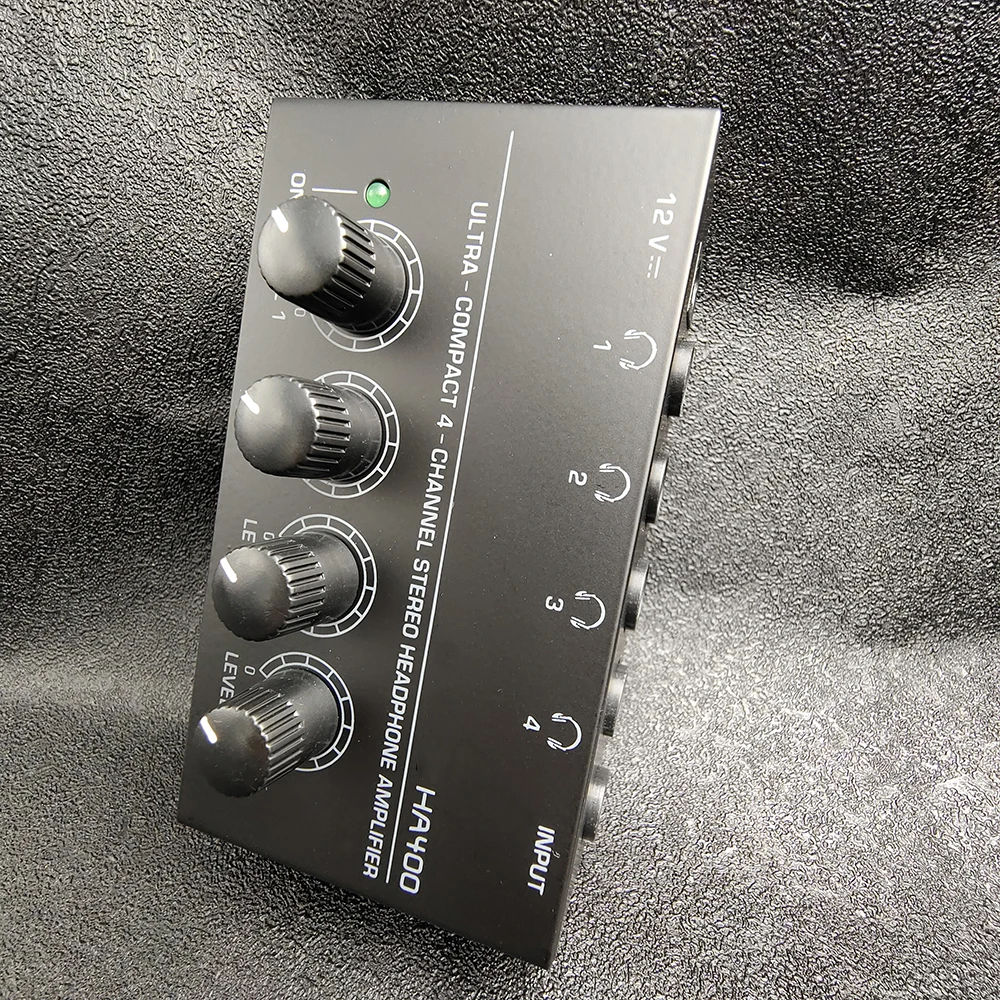 Mini amplificador de auriculares de 4 canales HA400 Audio estéreo ultracompacto con 2 uds. Convertidor adaptador de Audio con enchufe Jack de 6,5 MM a 3,5 MM - imagen 5