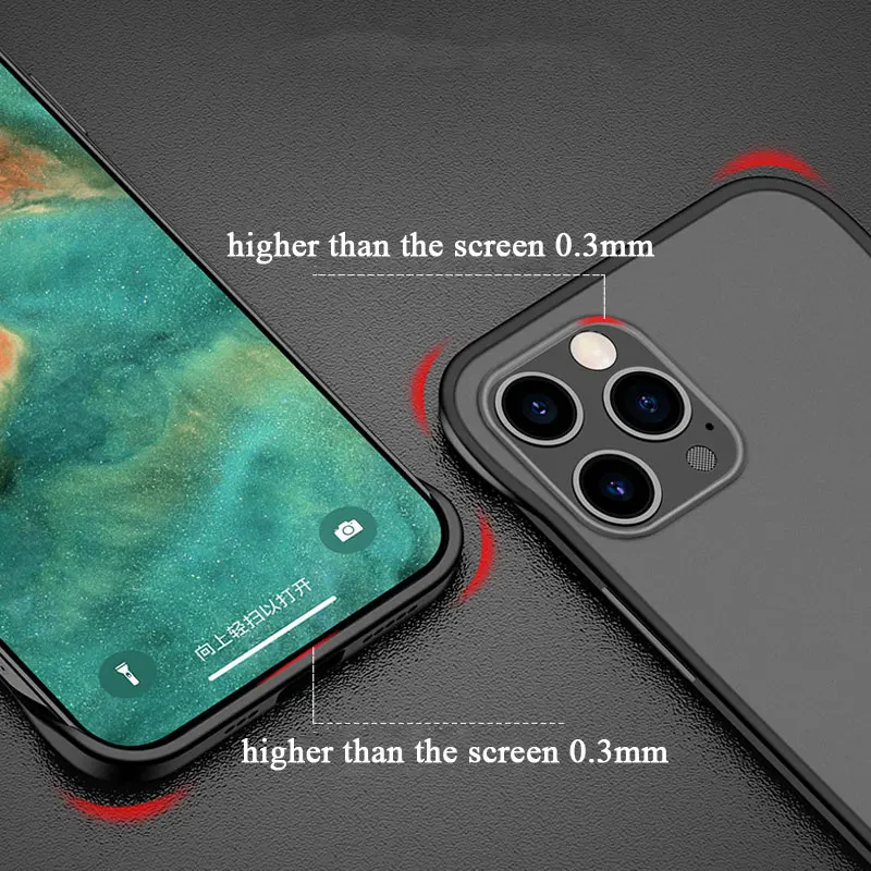 Funda de teléfono translúcida sin marco para iphone, carcasa trasera mate dura ultrafina para iphone 14, 13 Pro Max, 12Pro, 11 Pro, XR, Xs Max, SE - imagen 4