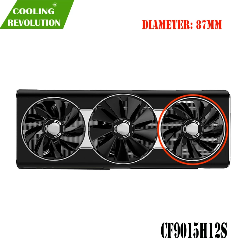 Ventilador de tarjeta gráfica CF9015H12S CF1015H12S DC12V para XFX Radeon RX 5700 XT THICC III Ultra RX57XT8TBD8 - imagen 5