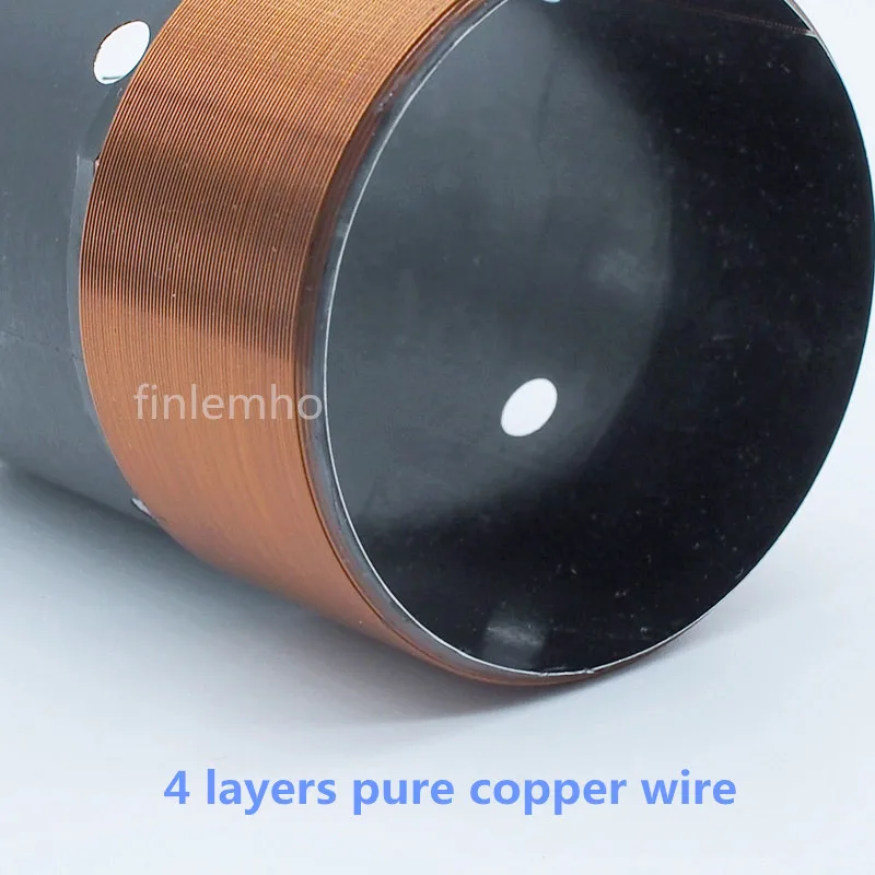 Bobina de voz para altavoz, Subwoofer, 49,5/51/51, 5mm, 4 ohm, cable de 4 capas, pieza de reparación de bajos de coche con cable de cobre, aluminio negro, 1 ud. - imagen 4