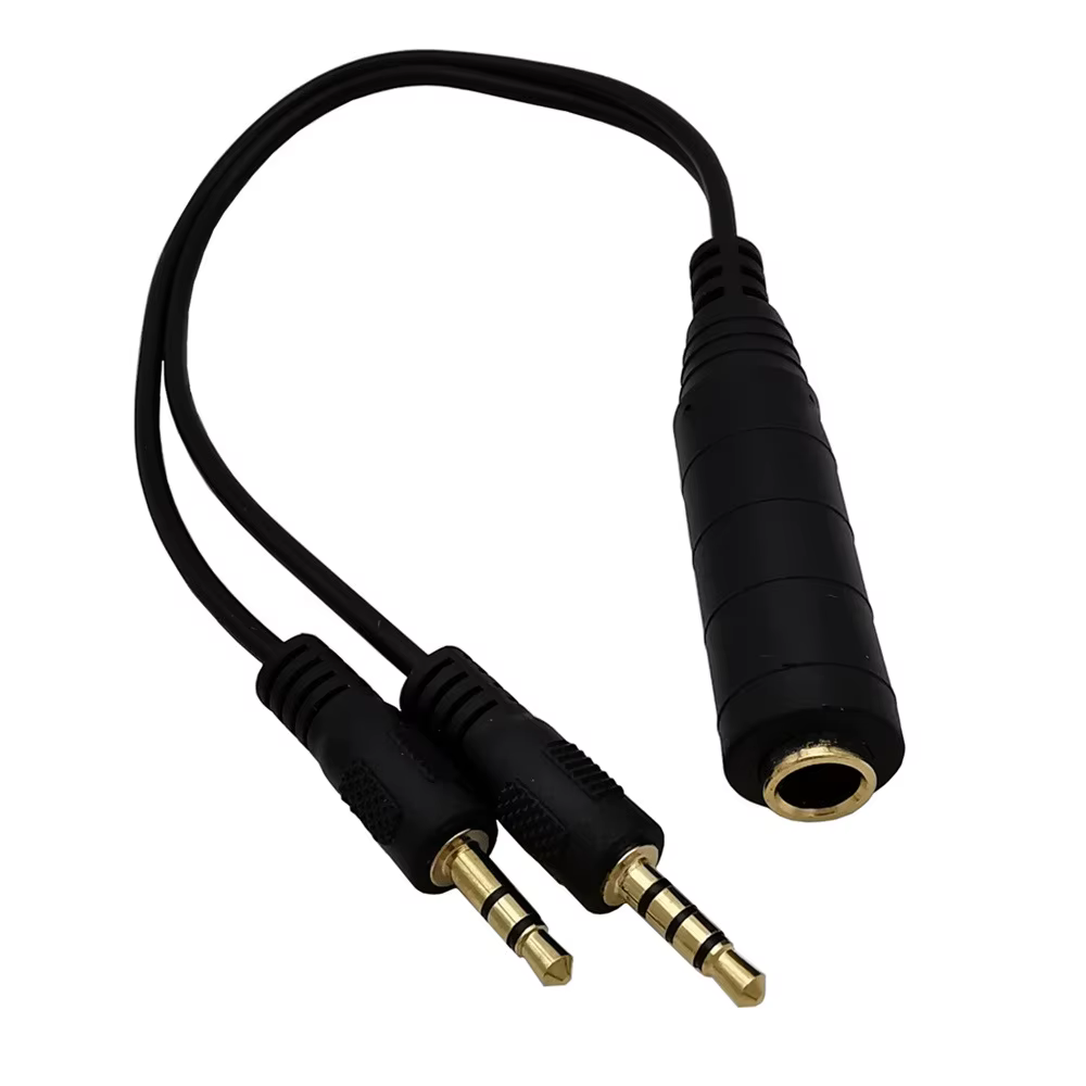 Adaptador de audio 6,35mm hembra a 3,5mm TRS y TRRS - cable estéreo