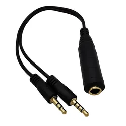Adaptador de audio 6,35mm hembra a 3,5mm TRS y TRRS - cable estéreo