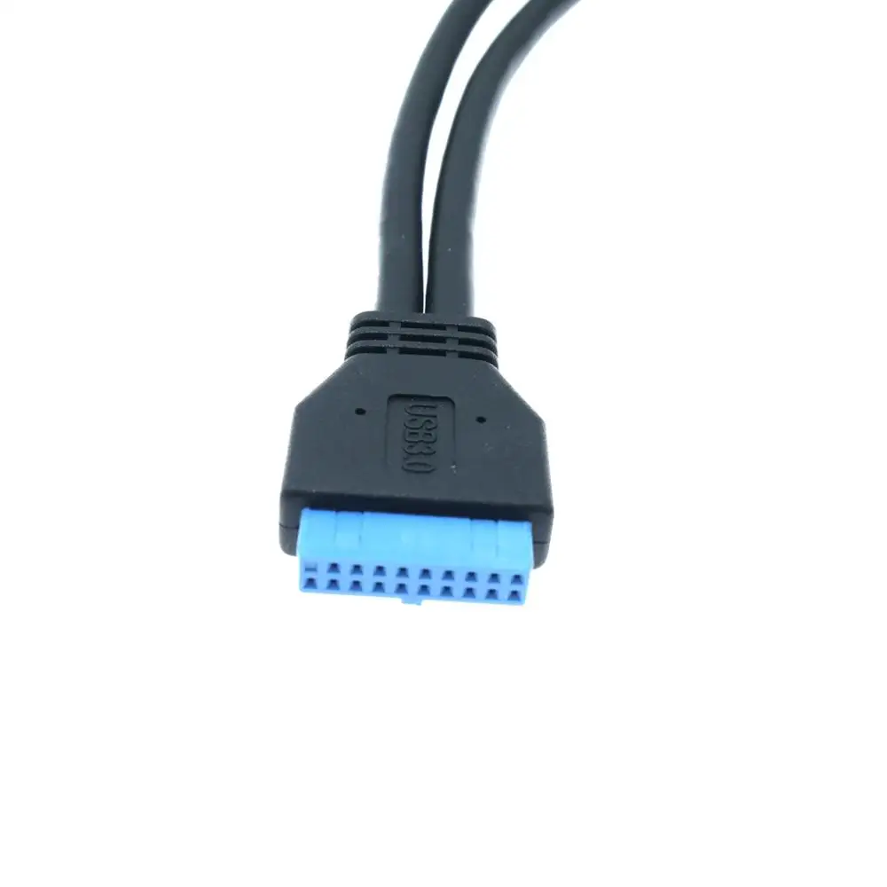 Placa base USB 3,0 de 20 pines, Cable macho a Dual USB 3,0 hembra para PC, carcasa de ordenador, 2 puertos USB3.0 a placa base, adaptador de cabezal de 20 pines - imagen 2