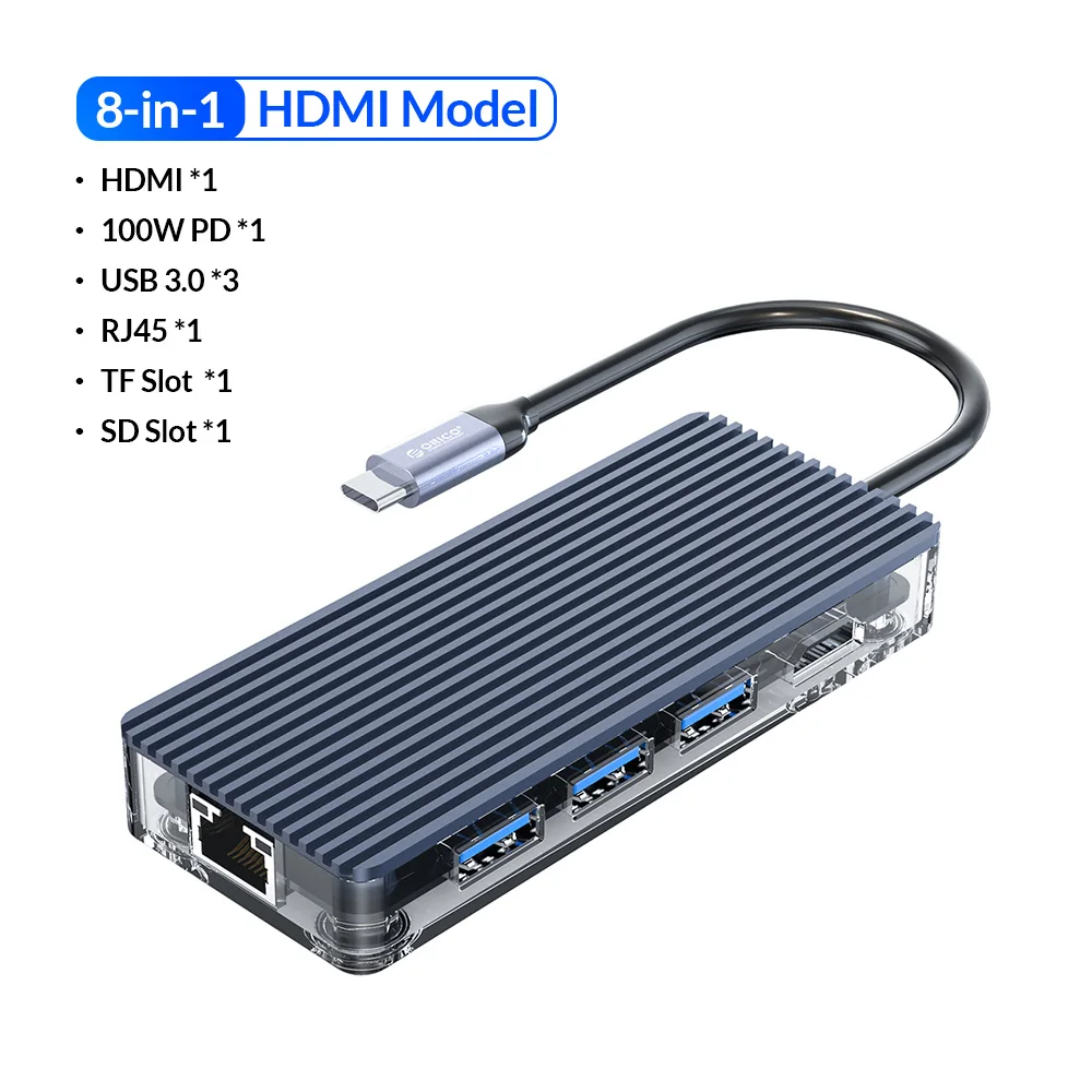 8-in-1 HDMI PD SD TF