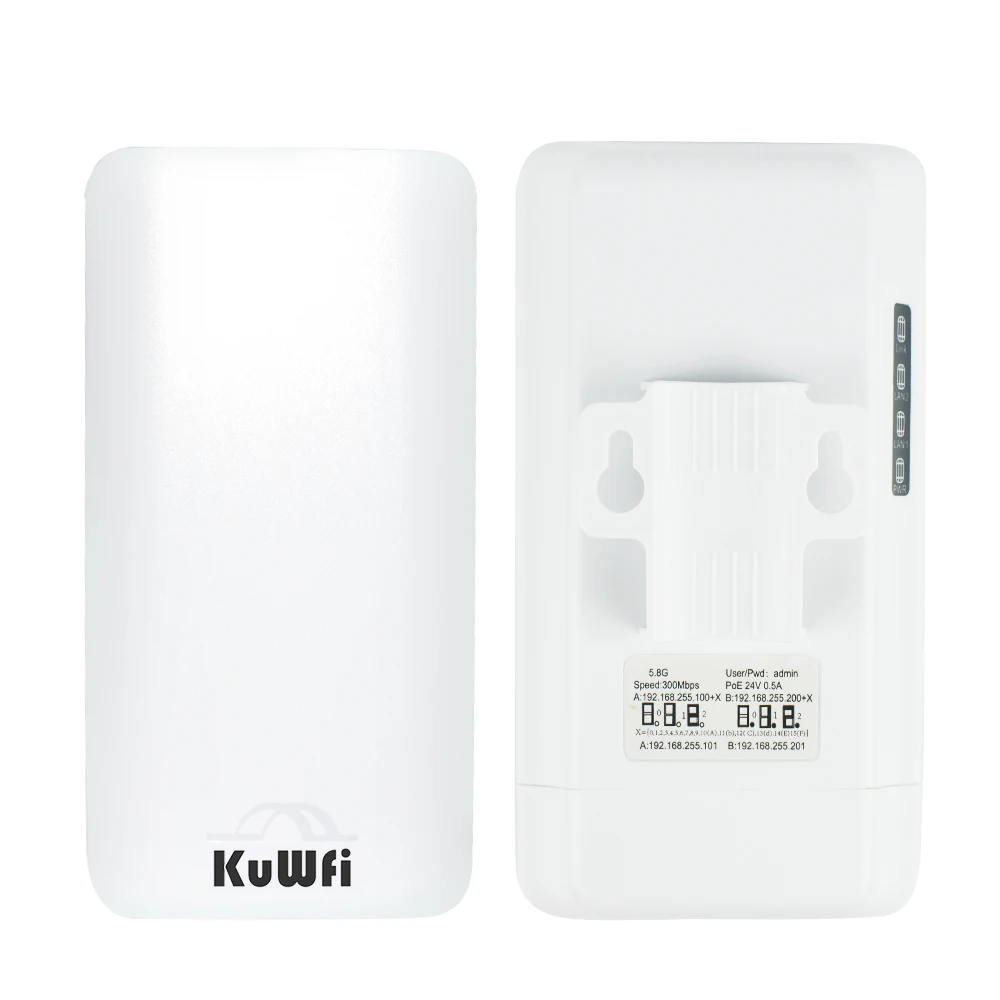 KuWFi 300Mbps WiFi puente inalámbrico 1-2KM enrutador CPE para exteriores 5G punto de acceso inalámbrico para exteriores Wifi punto a punto puente inalámbrico - imagen 3