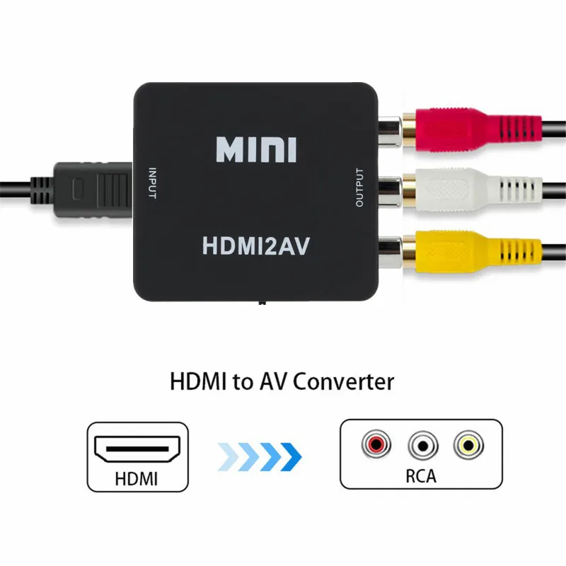 Adaptador HDMI a RCA AV/CVBS, convertidor de vídeo HD, caja HDMI a RCA AV/CVSB L/R, vídeo 1080P, Mini HDMI a AV, compatible con NTSC PAL, gran oferta - imagen 5