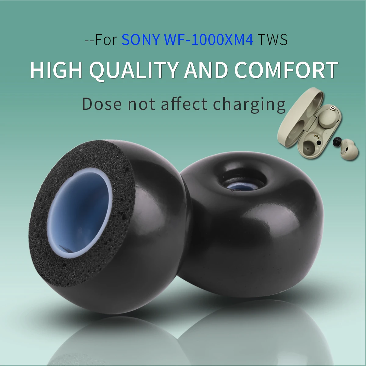 Orejeras de espuma viscoelástica para Anker Soundcire Liberty Air 2 Pro, TWS, WF-1000XM4 para Sony, antideslizantes, reducción de ruido - imagen 2