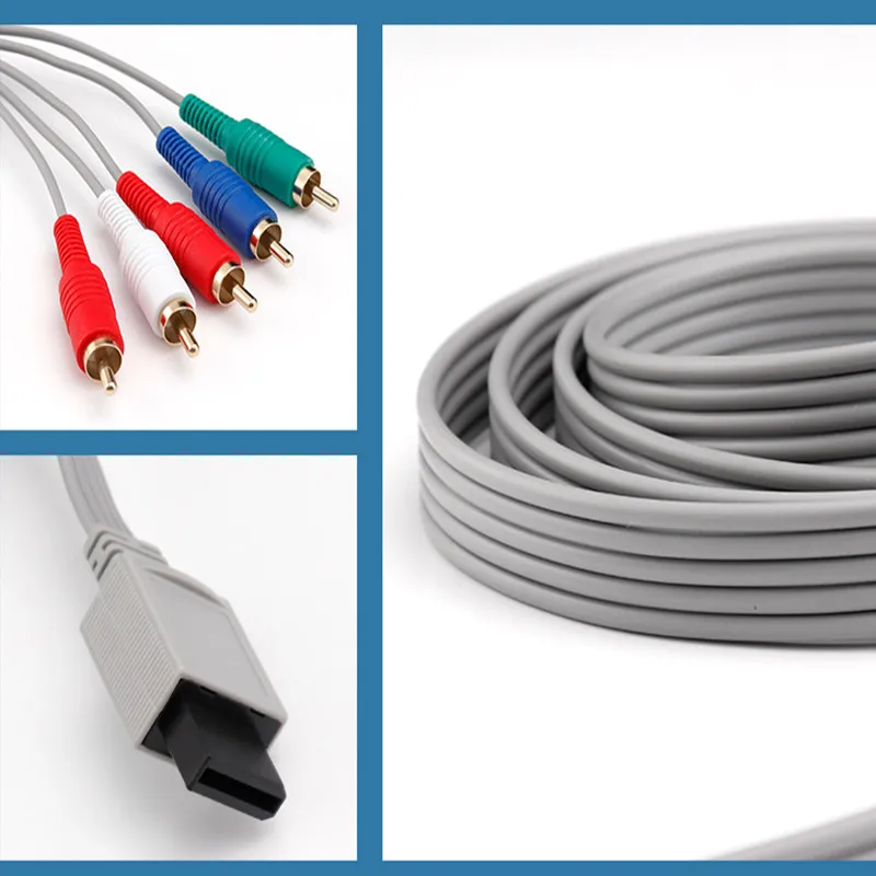 Pantalla de juegos HD, Color vivo, Imagen Clara, entrada de vídeo, TV práctica, Cable de componentes de 5 cabezales para WII WIIU - imagen 2