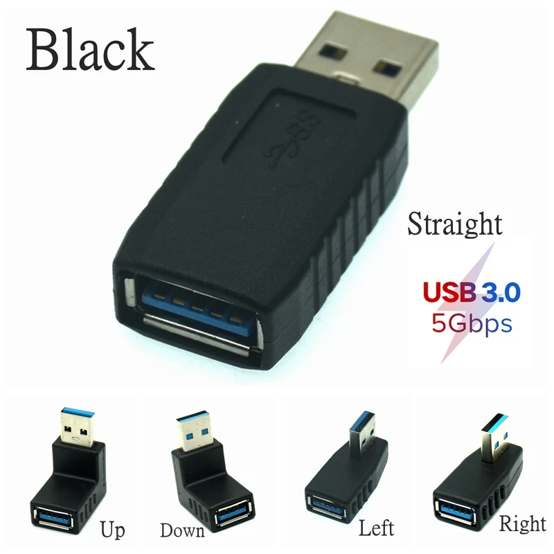 Conector adaptador USB 3,0 A macho A hembra para ordenador portátil y PC, 90 grados, 5Gbps, alta velocidad, izquierda, derecha, arriba y abajo, envío directo - imagen 2