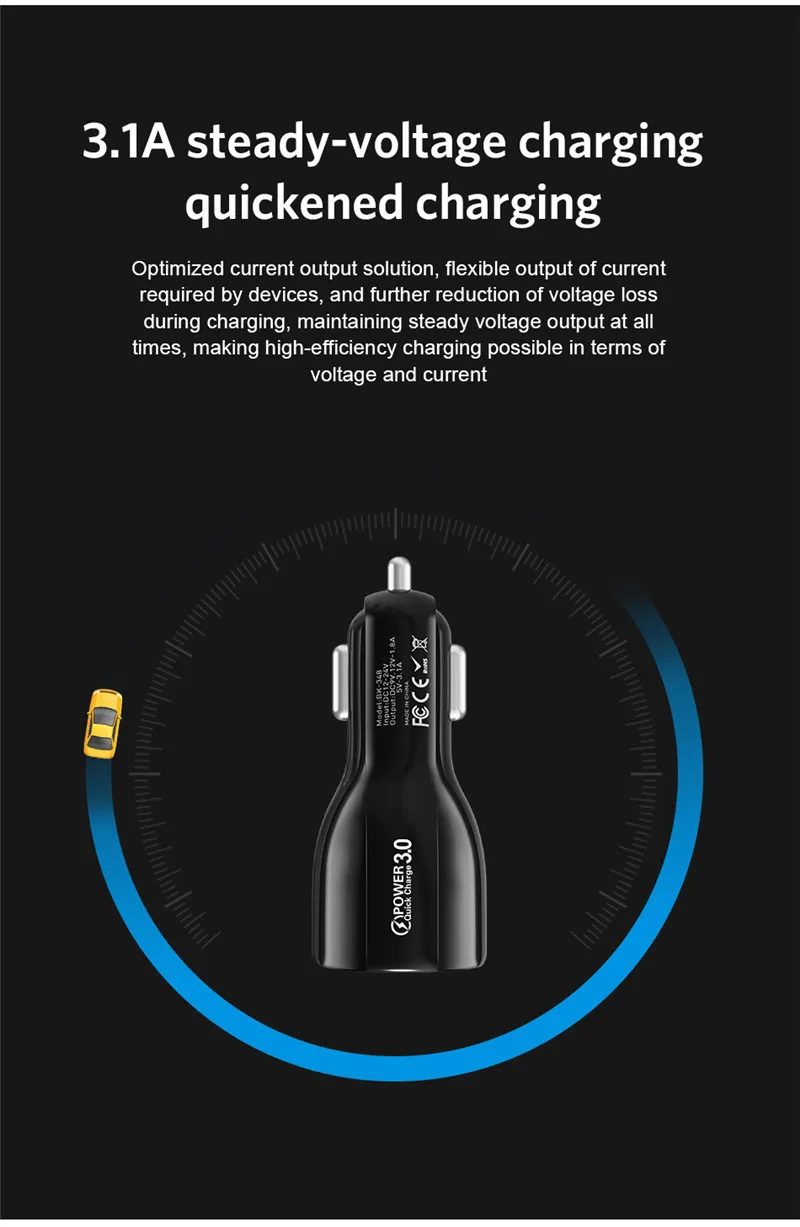 Cargador USB Coche USLION - Calidad premium y diseño elegante