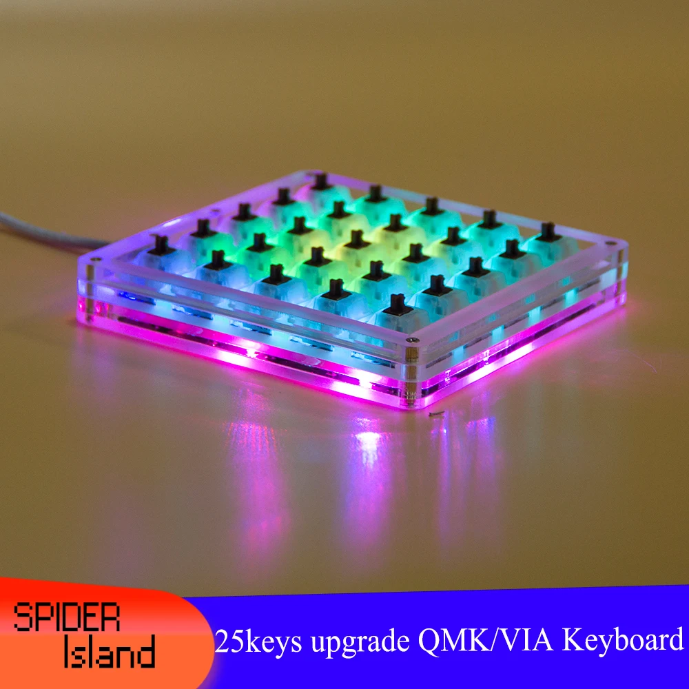 Hotswap-Teclado mecánico QMK con 25 teclas, teclado RGB para mini juego, Macropad, negro, blanco, Gatreron Cherry