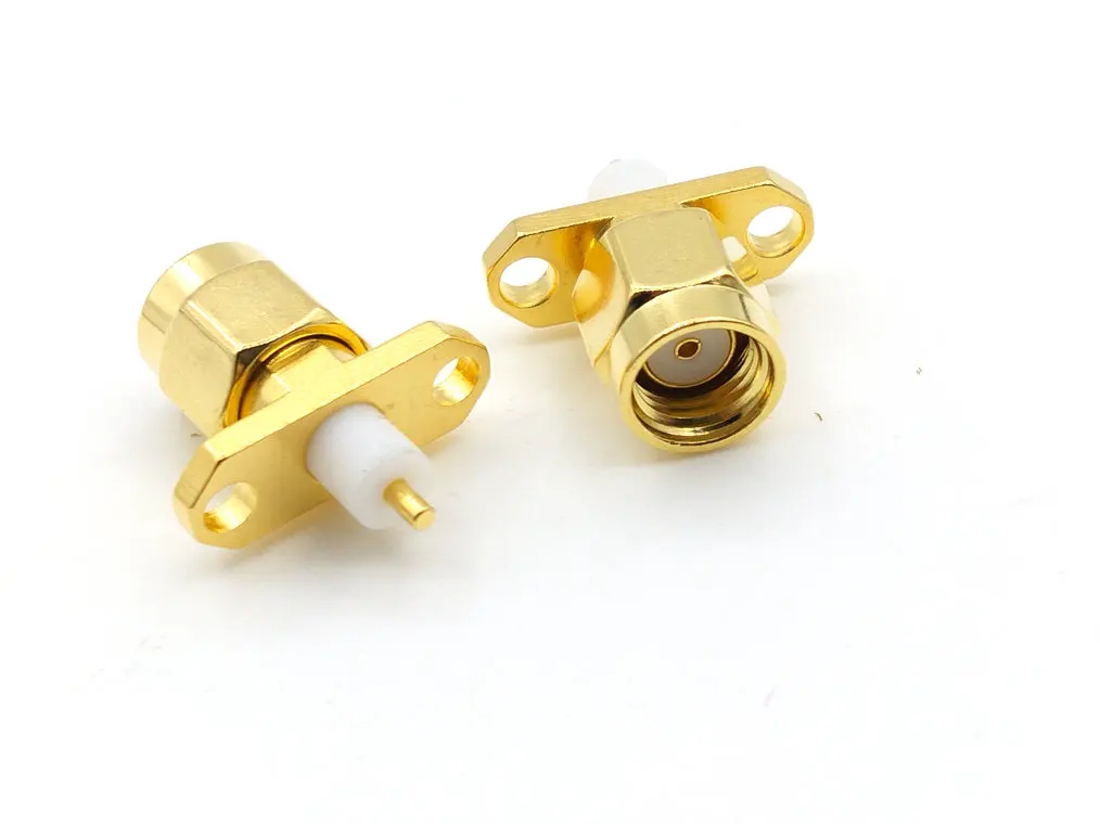 100 UDS-300 Uds conector SMA hembra 2 agujeros taza de soldadura conector de montaje en escritorio - imagen 3