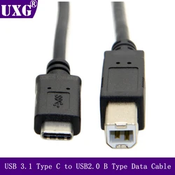 Cable de datos USB 3,1 tipo C, conector macho OTG a USB 2,0, Cable de datos tipo B para impresora de teléfonos inteligentes, disco duro de piano eléctrico