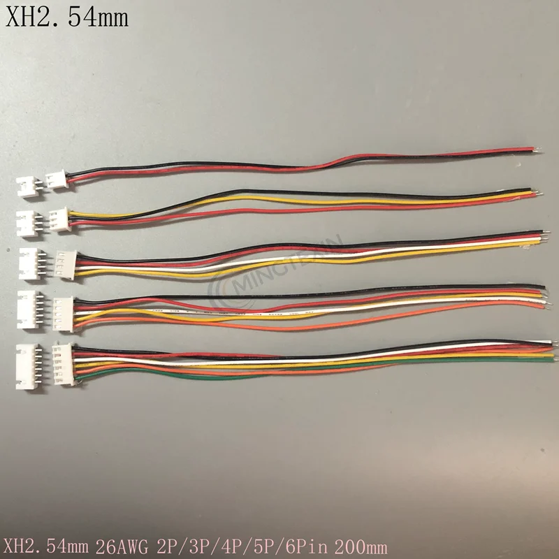 Conector de Cable JST XH2.54 XH de 2,54mm, 2/3/4/5/6 Pines, enchufe macho y hembra, de 20cm longitud del Cable, 26AWG, 10 juegos