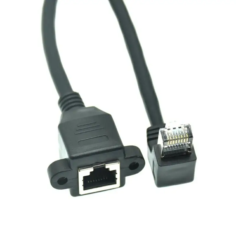 Cable Ethernet Cat6 RJ45, Cable de red UTP de ángulo recto, Cable de conexión, Cables Lan Cat6a de 90 grados para enrutador de ordenador portátil, caja de TV - imagen 5