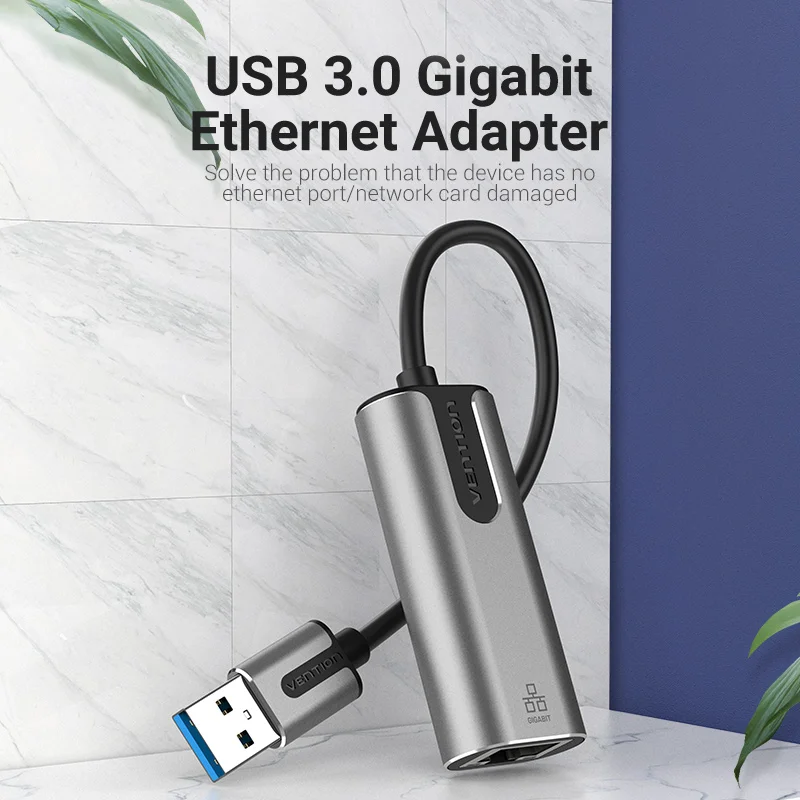 Vention-Adaptador USB Ethernet, tarjeta de red USB HUB a velocidad RJ45, adaptador Lan de 1000M para Windows, Mac, Xaiomi, adaptador USB Ethernet - imagen 2
