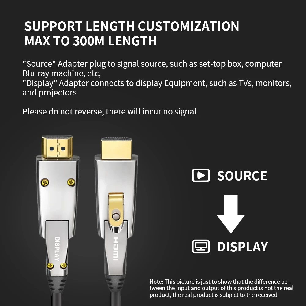 Cable de fibra óptica compatible con HDMI 4K, cable de ingeniería de Audio y vídeo de ultra alta velocidad 2,0b 18Gbps para ordenador proyector PS4 - imagen 5